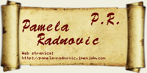 Pamela Radnović vizit kartica